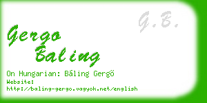 gergo baling business card