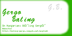 gergo baling business card